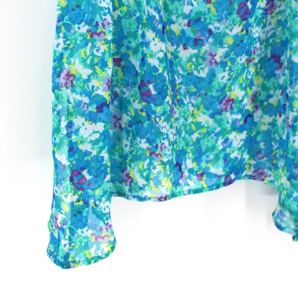 Ramy Brook St. Tropez Blue Water Floral Sleeveless Coverup Tunic Dress OS NEW - Picture 4 of 8